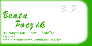 beata poczik business card